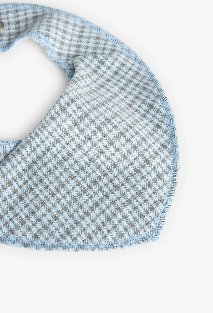 Pack of two baby bibs with blue check print