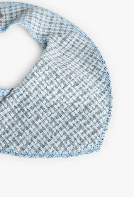 Pack of two baby bibs with blue check print