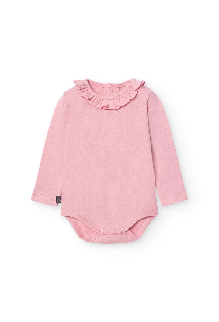 Ensemble de body et robe chasuble pour bébé fille en rose