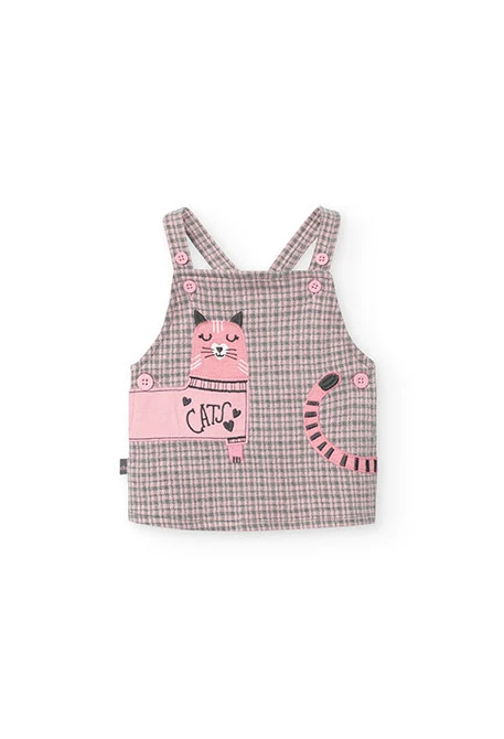 Ensemble de body et robe chasuble pour bébé fille en rose