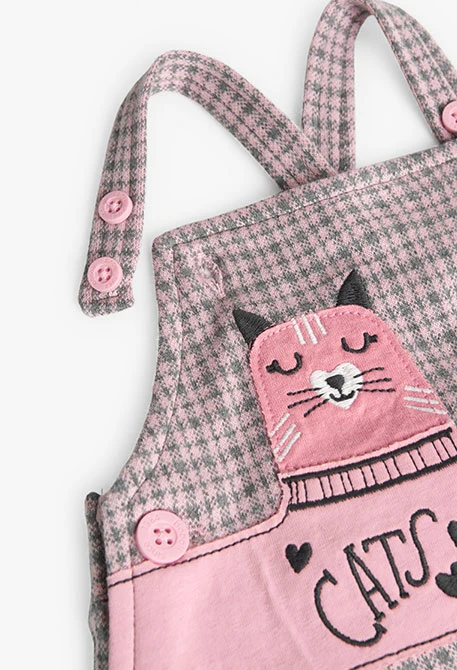 Conjunto de body e vestido para bebé menina em rosa