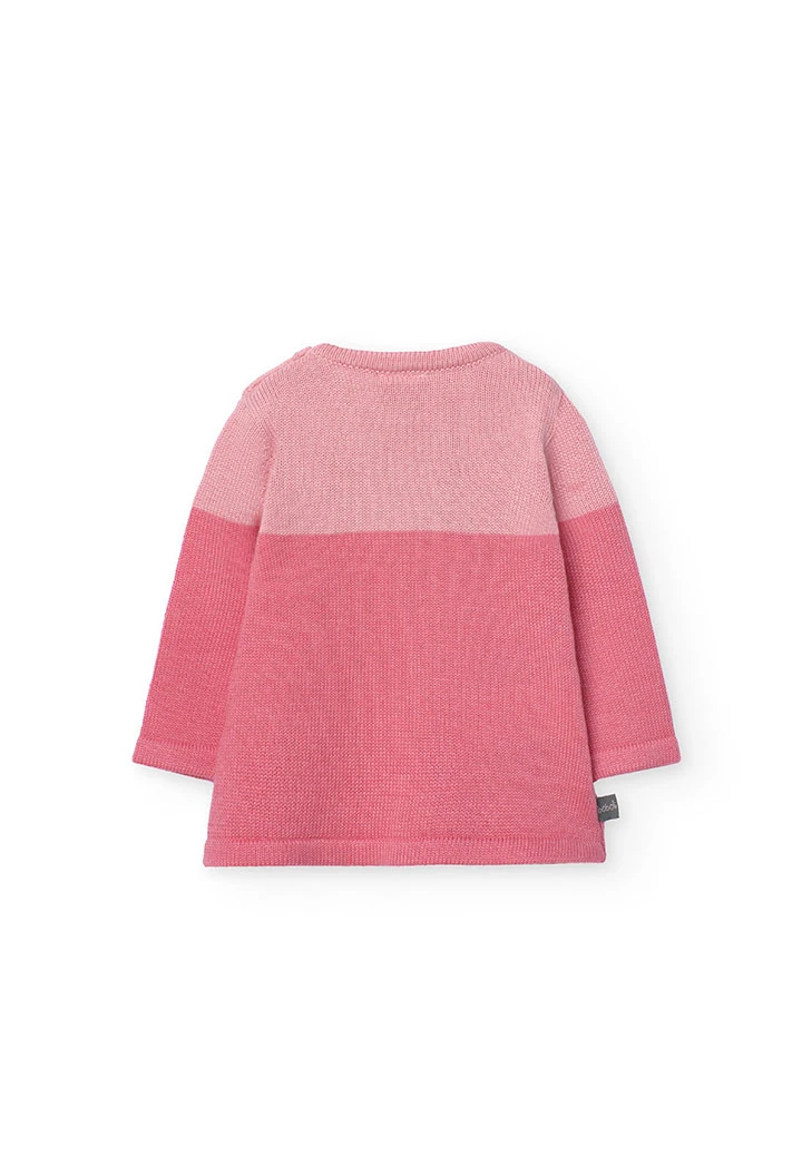 Robe en tricot pour bébé fille en rose avec imprimé