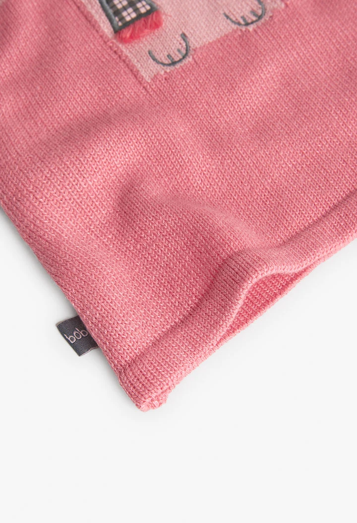 Strickkleid für Baby-Mädchen in Rosa mit Muster