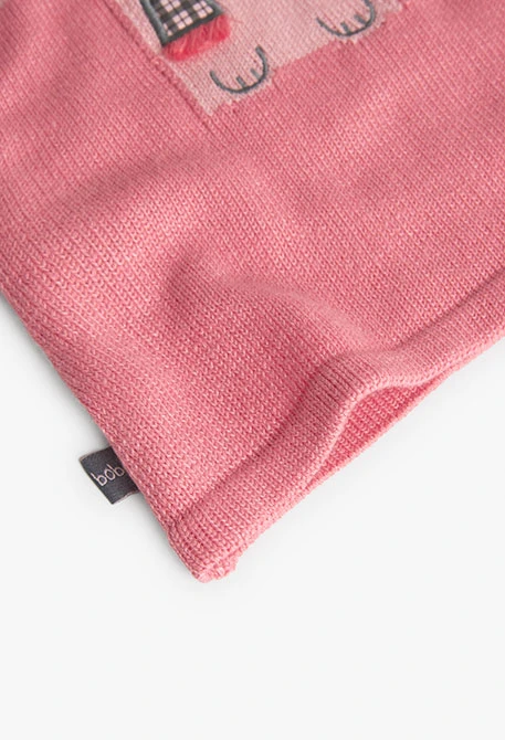 Robe en tricot pour bébé fille en rose avec imprimé