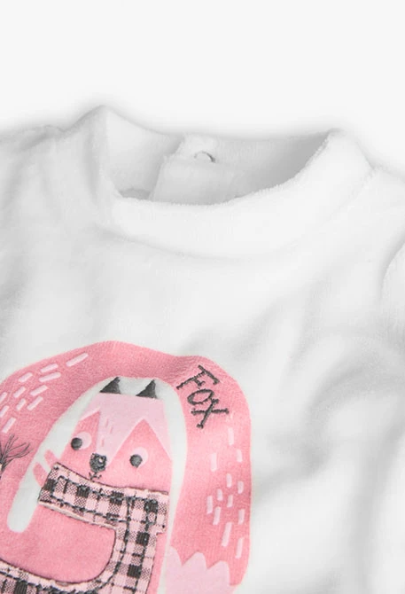 Conjunto de algodón para bebé con estampado animales en rosa