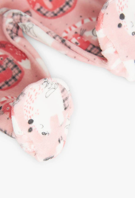 Cotton set for baby with pink animal print