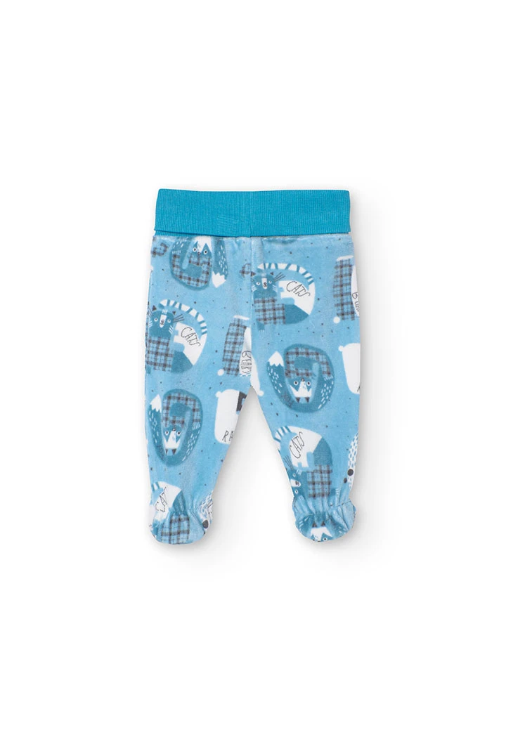 Cotton set for baby with blue animal print