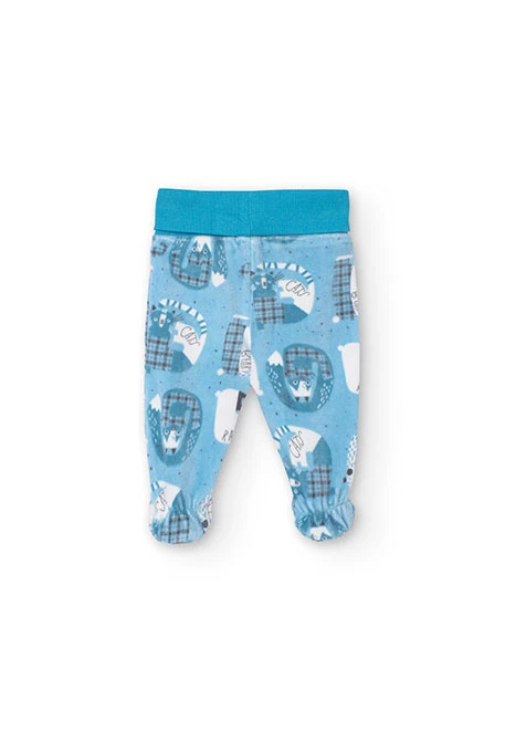 Cotton set for baby with blue animal print