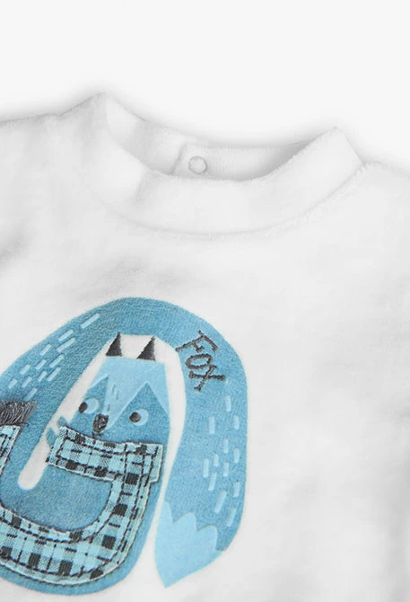 Conjunto de algodão para bebé com estampado de animais em azul