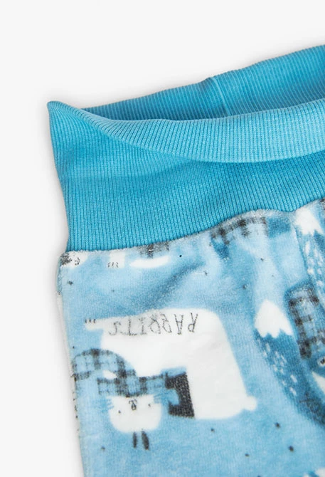 Cotton set for baby with blue animal print