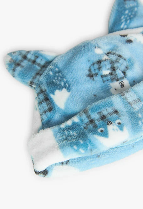 Completo in cotone per neonato con stampa di animali in blu
