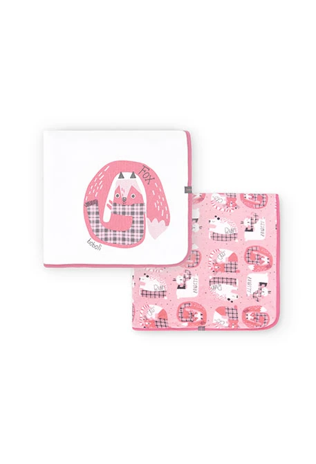 Coperta di velluto per bebè con stampa rosa