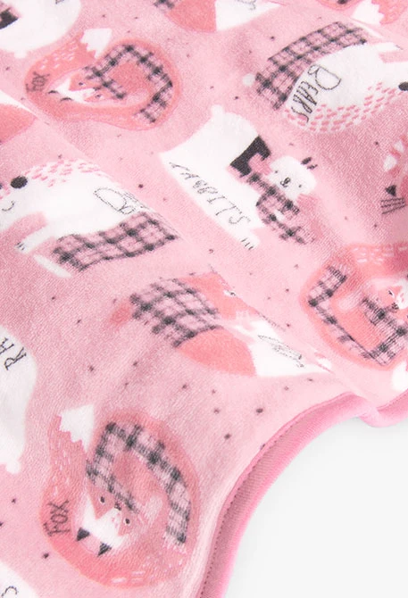 Manta de veludo para bebé com estampado em rosa