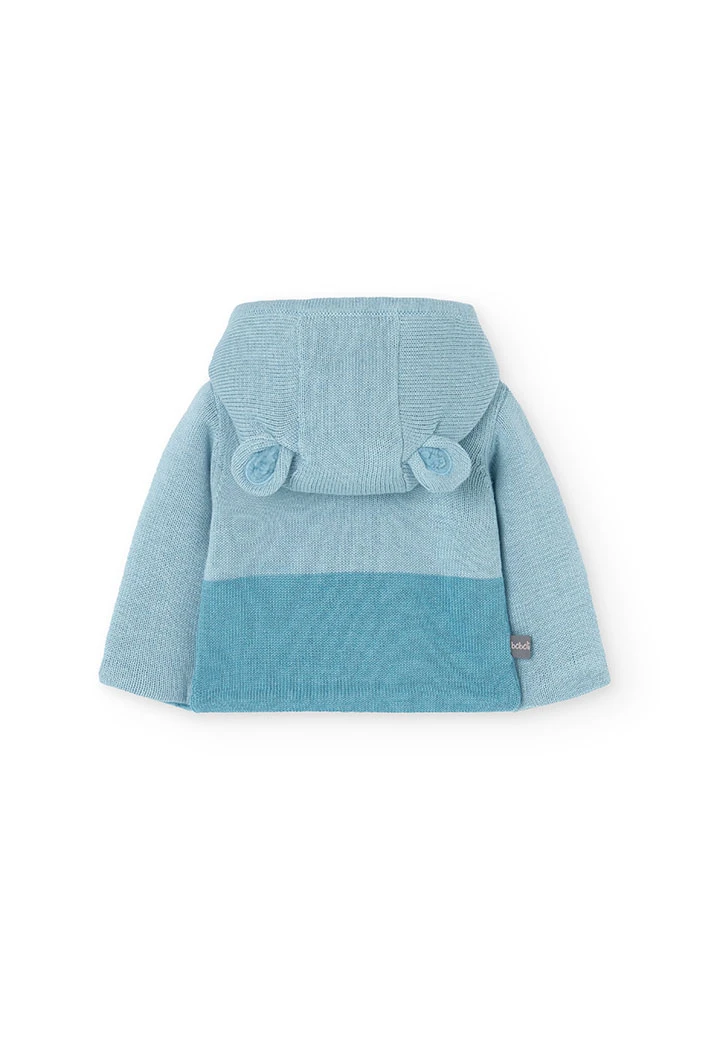 Veste en tricot pour bébé garçon avec imprimé bleu