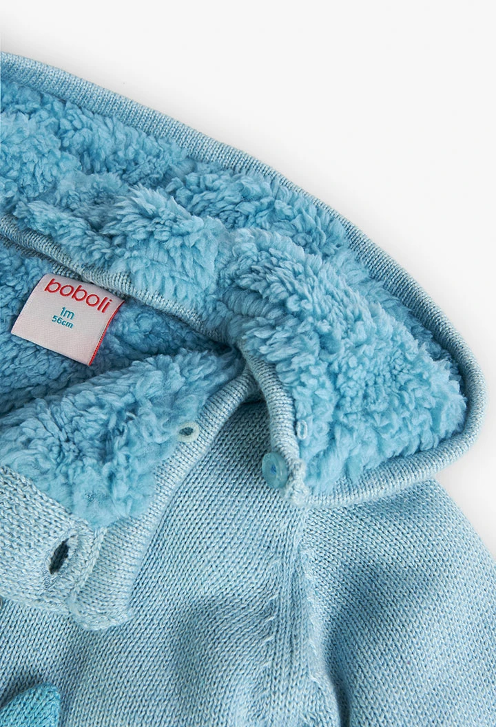 Strickjacke für Baby-Jungen mit blauem Muster