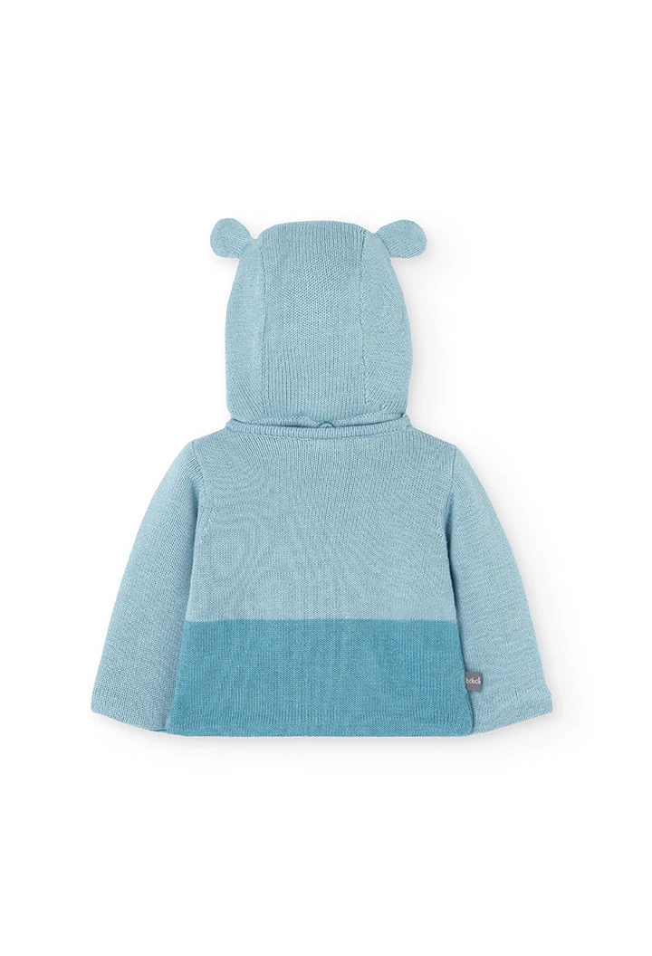 Strickjacke für Baby-Jungen mit blauem Muster