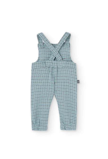 Set of cotton bodysuit and dungarees for baby boy in blue