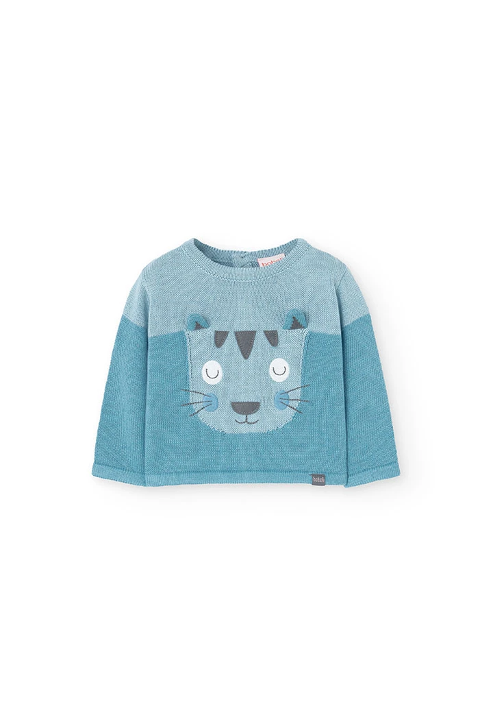 Ensemble de pull et pantalon en coton pour bébé garçon en bleu