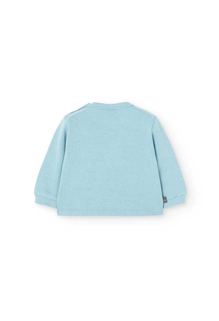 2tlg. Set mit Sweatshirt und Hose aus Baumwolle für Baby-Jungen in Blau