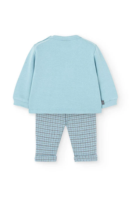 Conjunt de dessuadora i pantaló de cotó per a nadó nen en blau