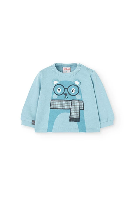 Ensemble de sweat-shirt et pantalon en coton pour bébé garçon en bleu