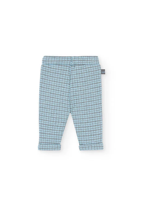 Completo di felpa e pantaloni di cotone per neonato maschio in blu
