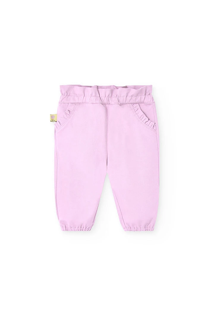 Set di maglia per bambina in bianco e rosa con stampa