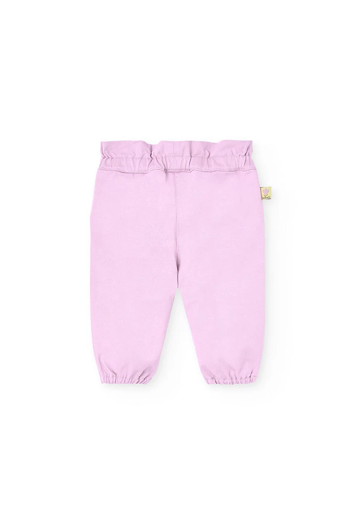 Set di maglia per bambina in bianco e rosa con stampa