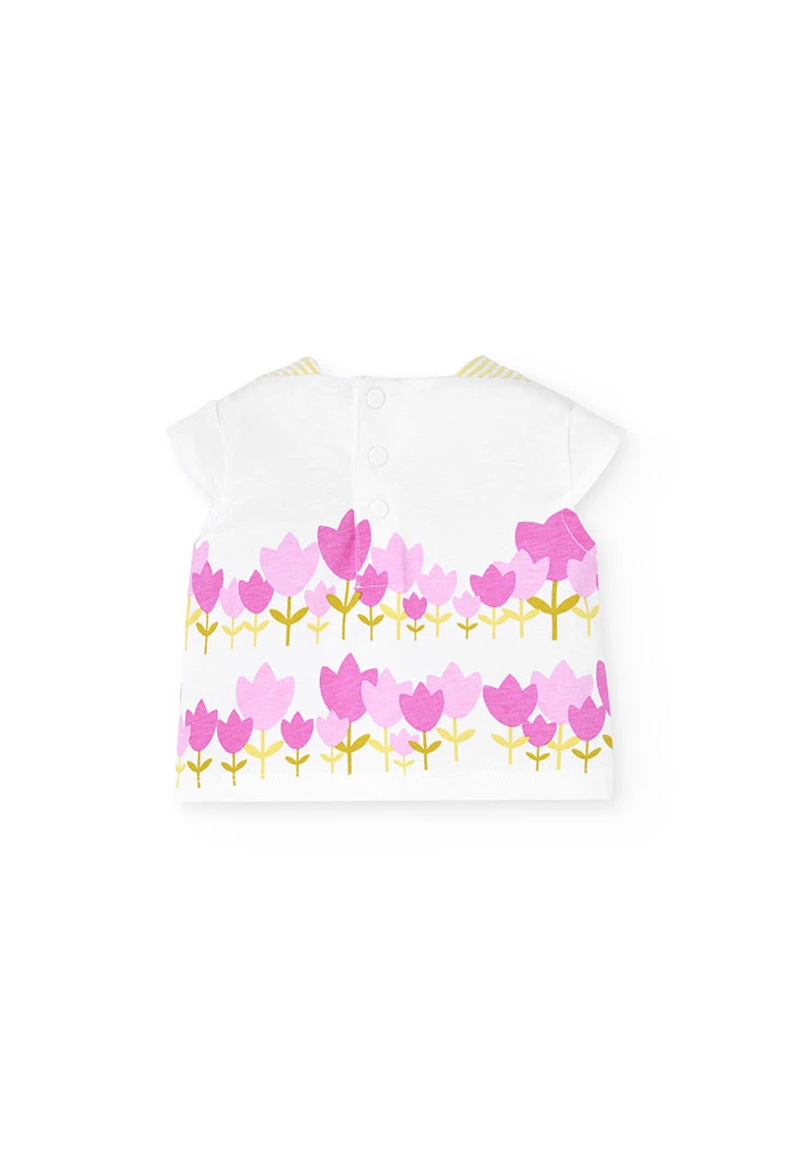 Set in maglia per neonata bianco con stampa floreale.