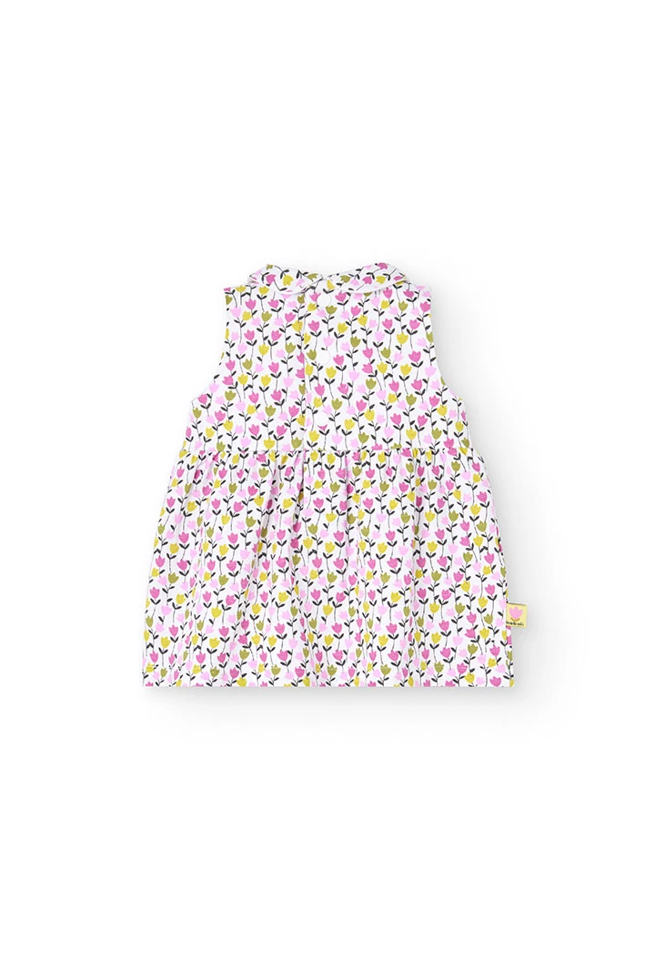 Vestitino in maglia per bambina con stampa floreale