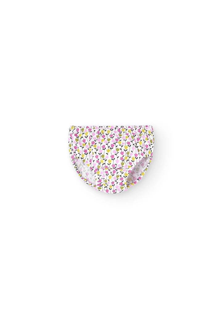 Vestitino in maglia per bambina con stampa floreale