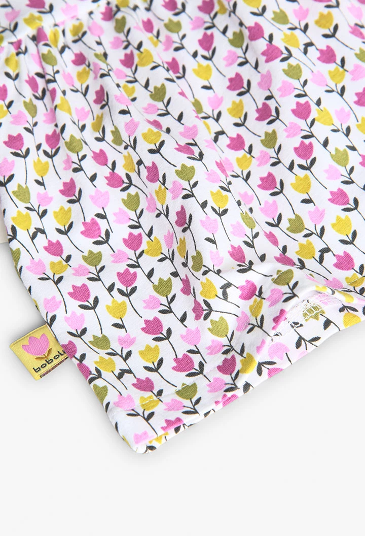 Vestitino in maglia per bambina con stampa floreale