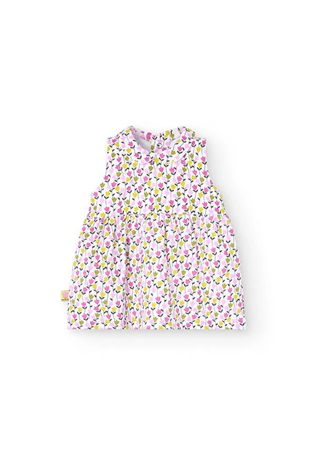 Vestitino in maglia per bambina con stampa floreale