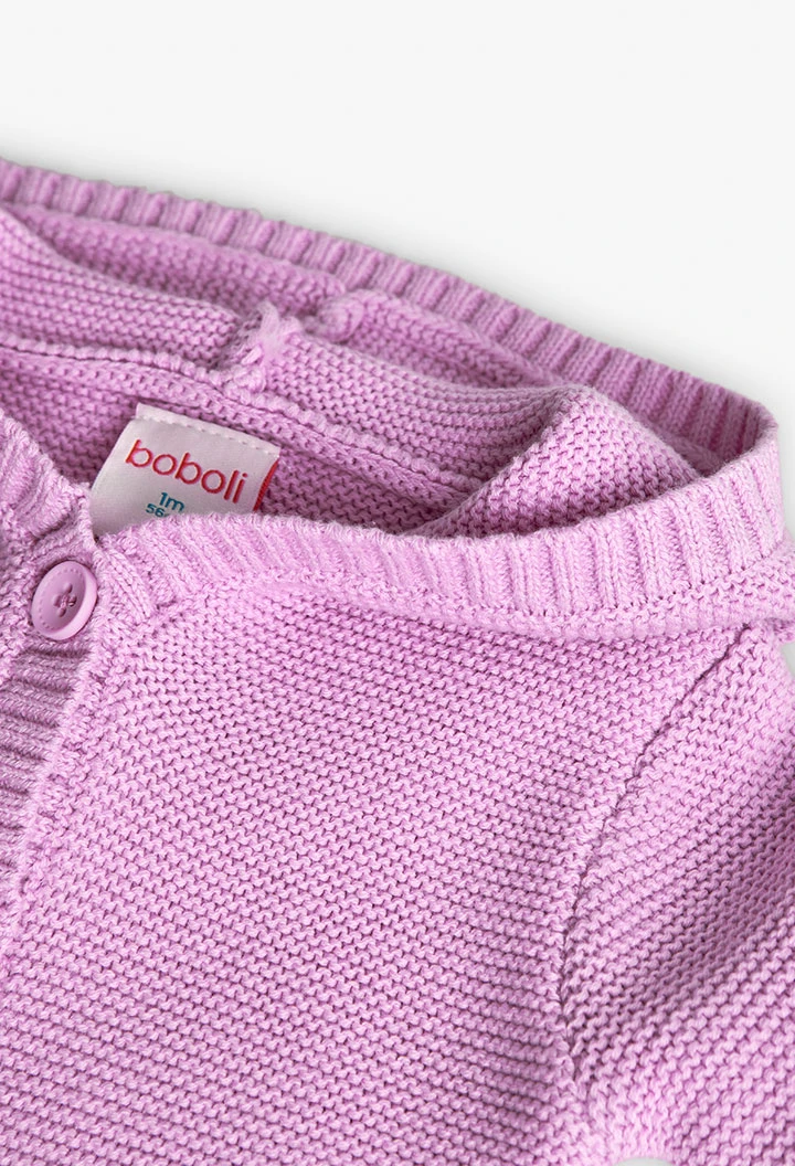 Giacca in maglia per neonata color rosa