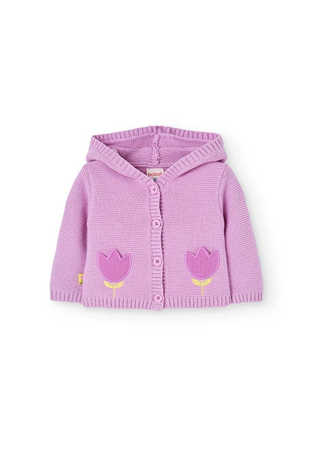 Giacca in maglia per neonata color rosa