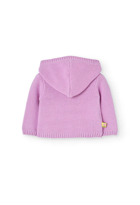 Knitted jacket for baby girl in pink colour