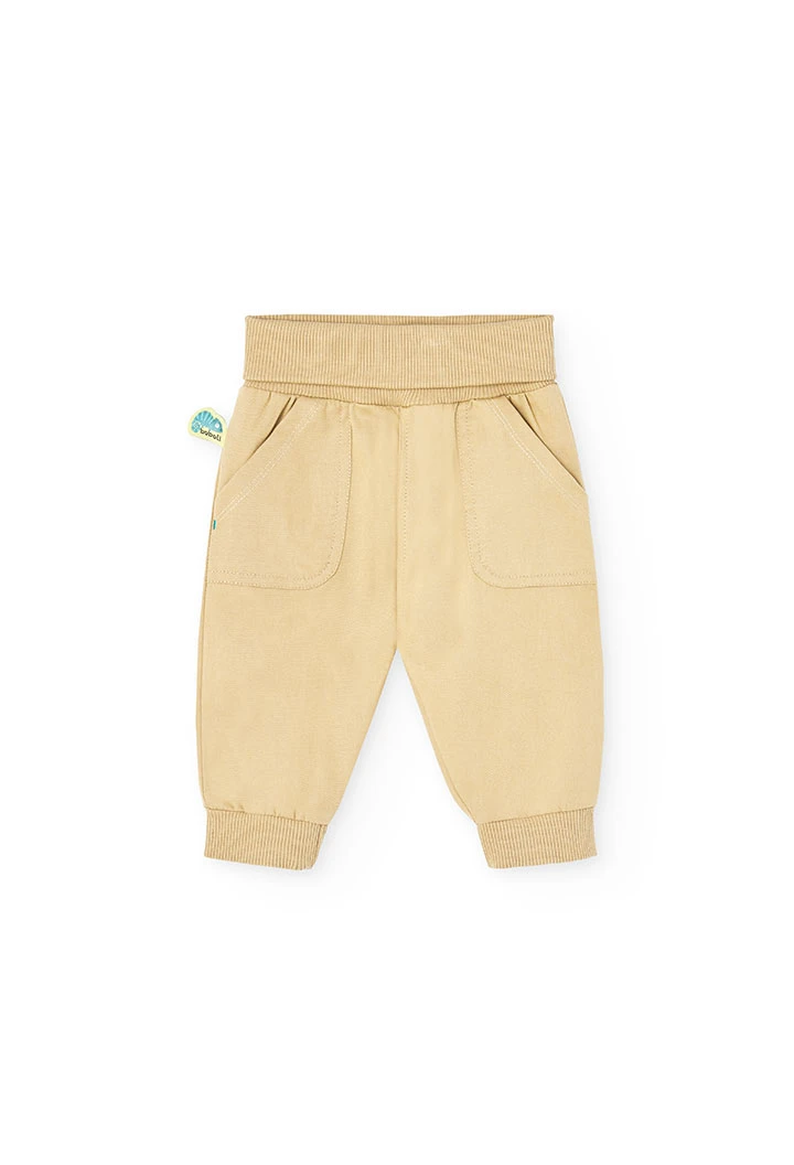 Completo lavorato a maglia per bambino in colore bianco con stampa di ippopotamo.