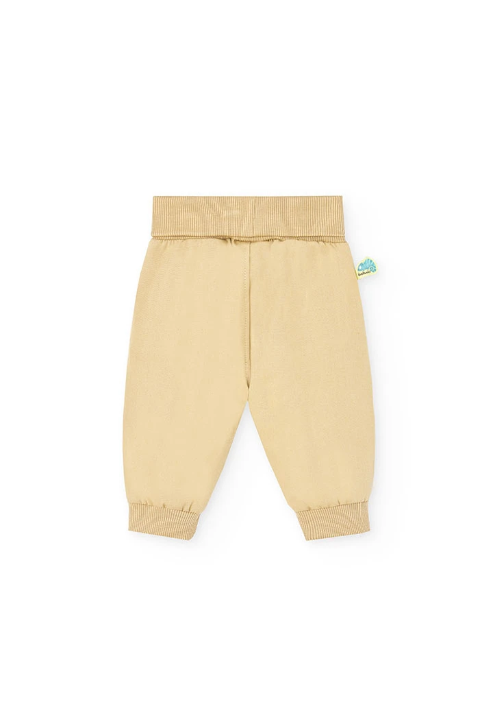 Completo lavorato a maglia per bambino in colore bianco con stampa di ippopotamo.