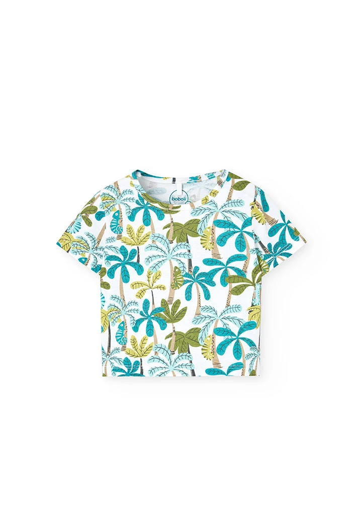 Set coordinato per bebè in maglia color tropicale.
