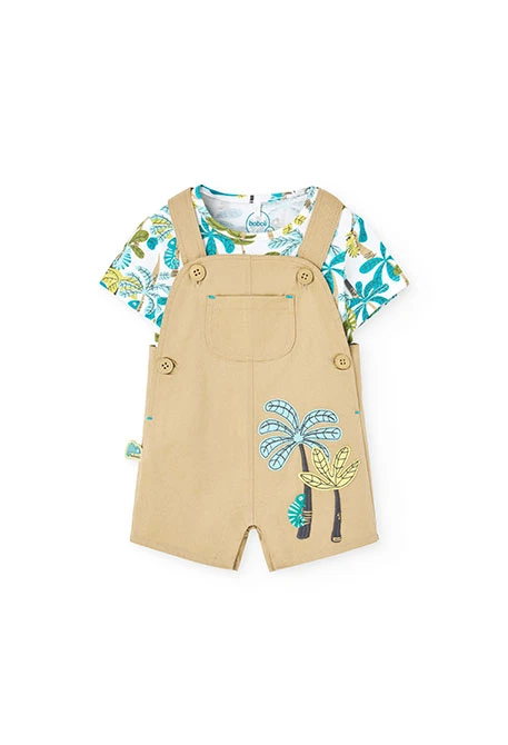 Knitted baby matching set in tropical colour