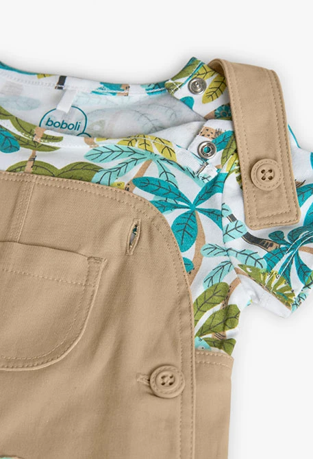 Knitted baby matching set in tropical colour