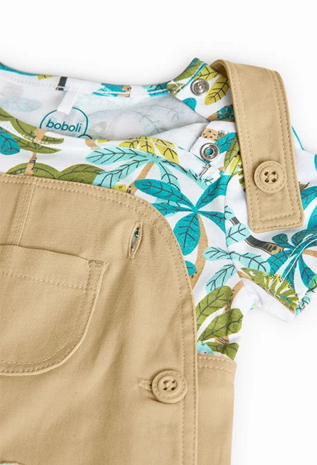 Knitted baby matching set in tropical colour