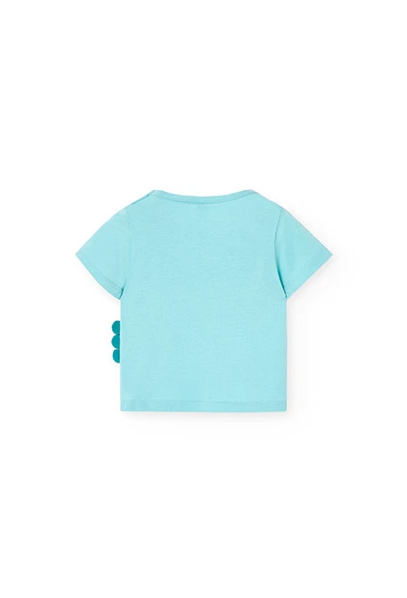 Knitted T-shirt and shorts set for baby boy in green colour