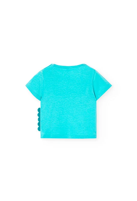 Knitted T-shirt and shorts set for baby boy in green colour