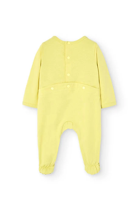 Combinaison en tricot pour bébé garçon de couleur verte.