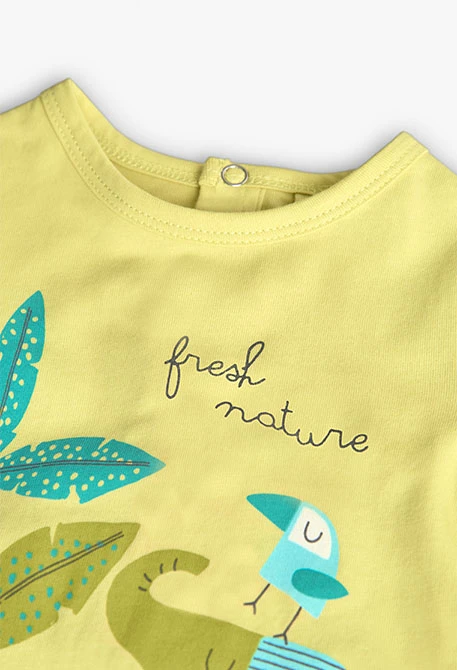 Pagliaccetto lavorato a maglia per neonato di colore verde