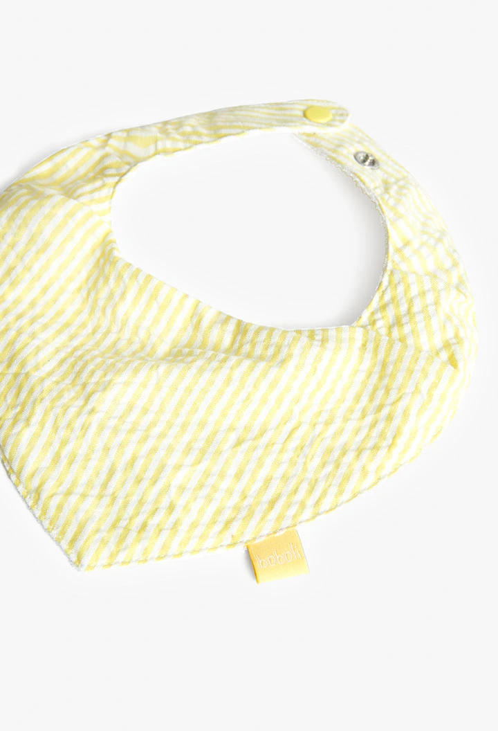 Confezione di 2 bavaglini a triangolo in maglia per bebé di colore giallo con motivo vegetale