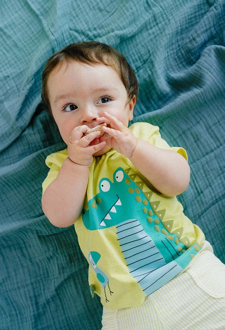 Completo in maglia combinato per neonato in colore verde