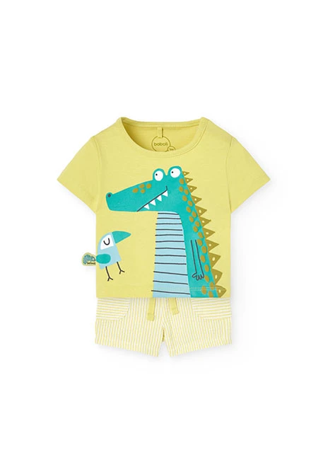 Completo in maglia combinato per neonato in colore verde