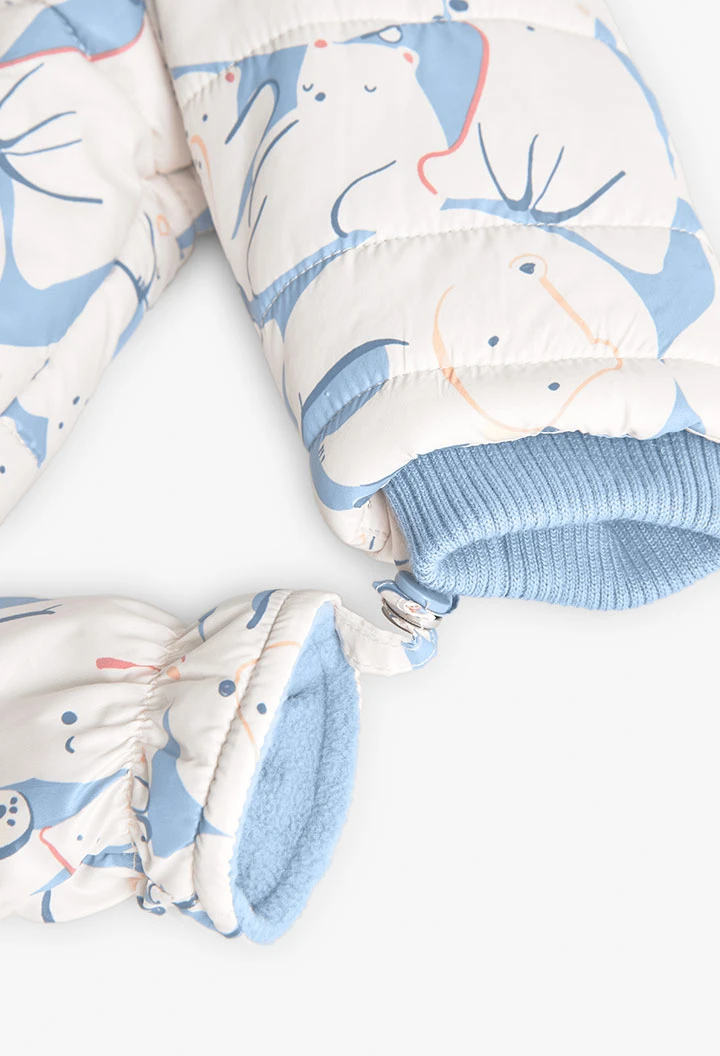 Baby technical animal print overalls in blue